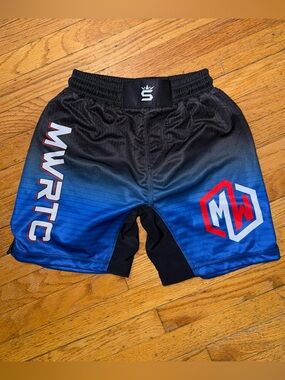 Supreme Blue & Black Athletic Men's Shorts with Red Logo